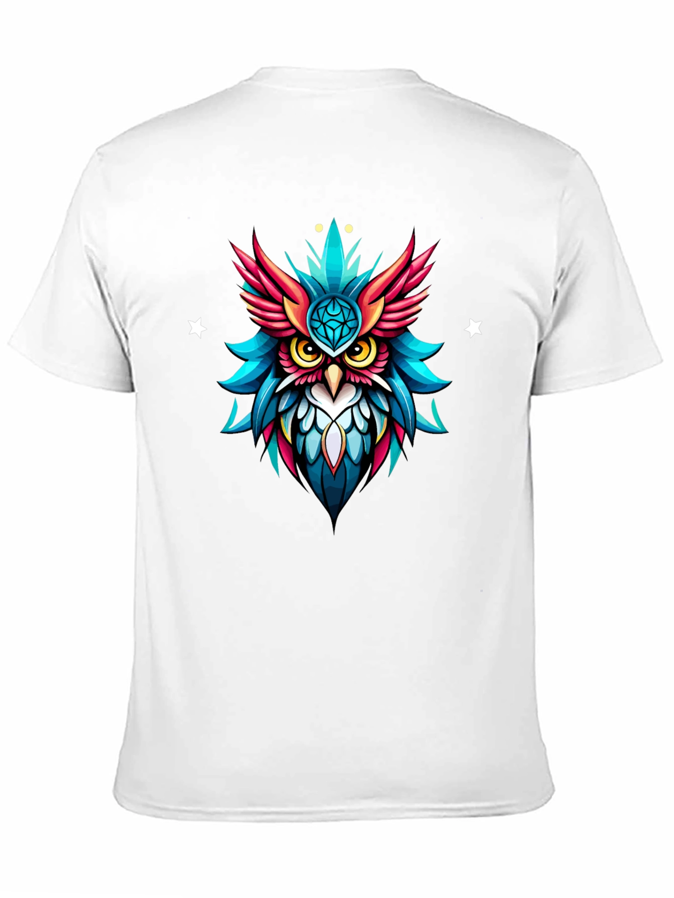Neon Owl Graphic Tee - Unique Artistic Design