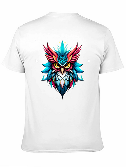 Neon Owl Graphic Tee - Unique Artistic Design