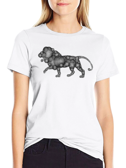 Bubble Lion Graphic Tee - Black Cotton Shirt