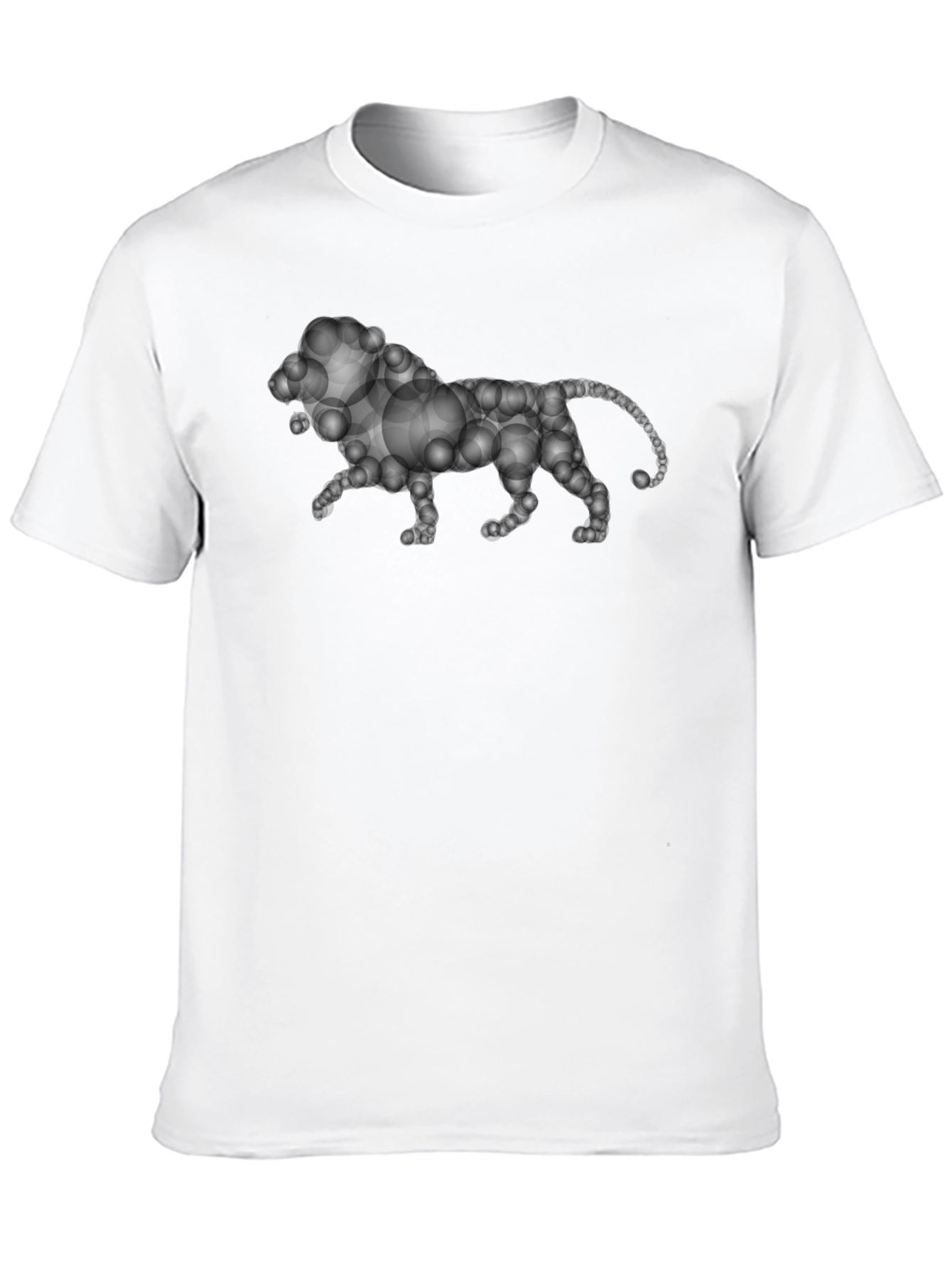 Bubble Lion Graphic Tee - Black Cotton Shirt