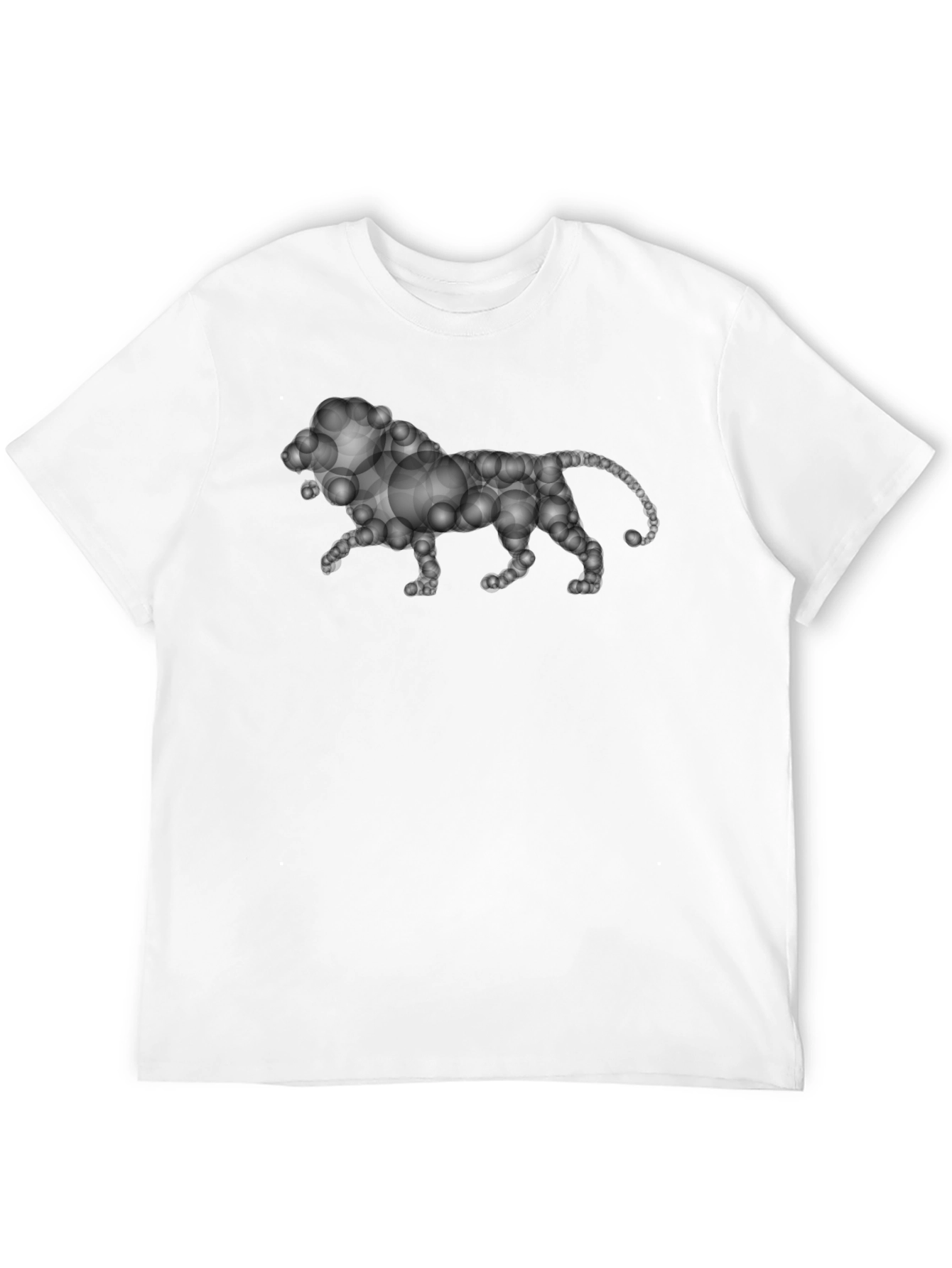 Bubble Lion Graphic Tee - Black Cotton Shirt