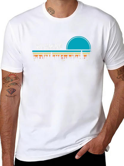 Wyoming Retro Style Graphic T-Shirt