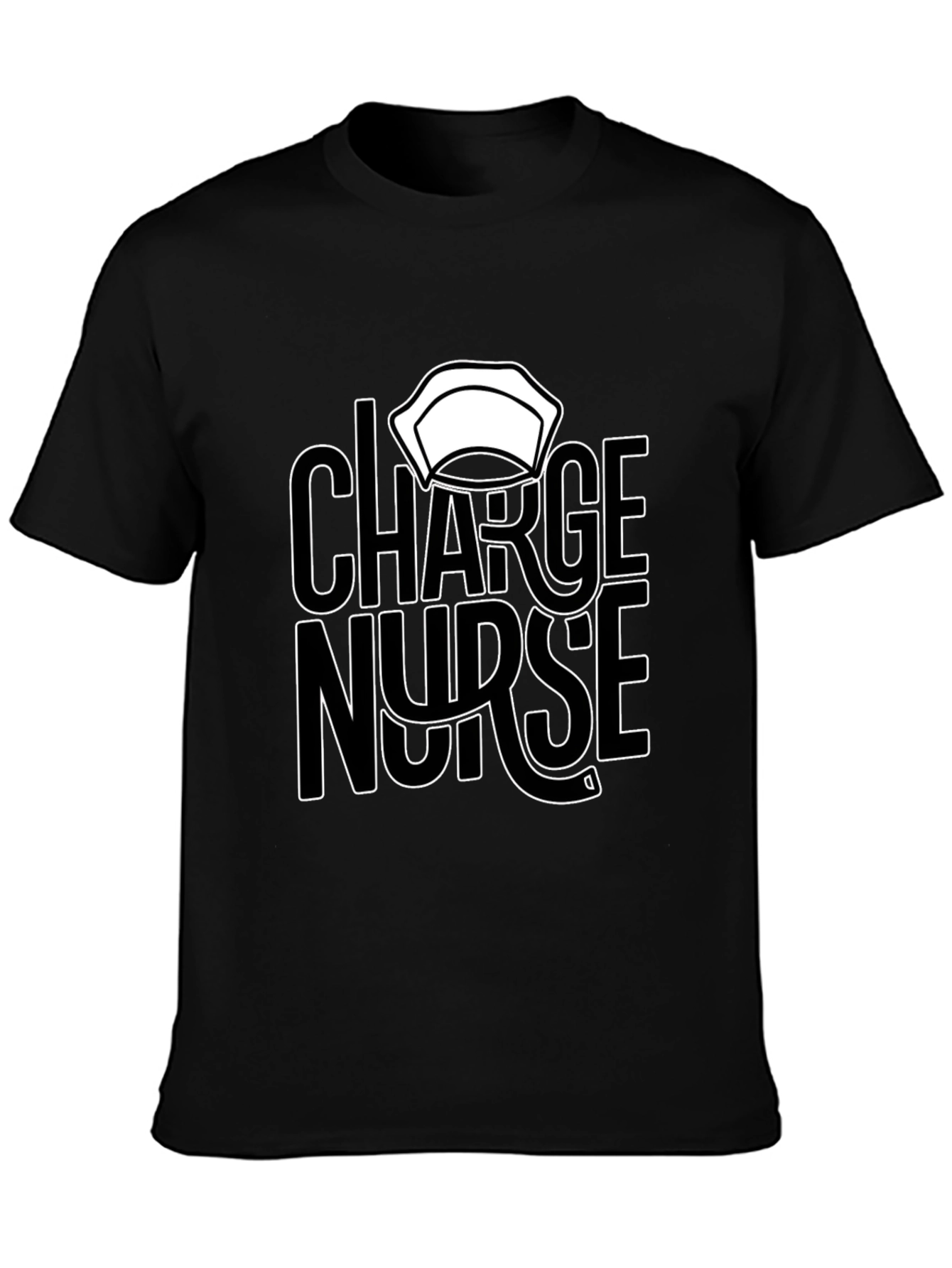 Charge Nurse Graphic T-Shirt - Black Casual Tee