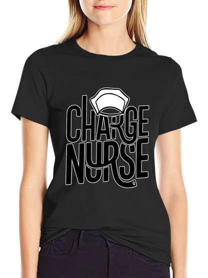 Charge Nurse Graphic T-Shirt - Black Casual Tee
