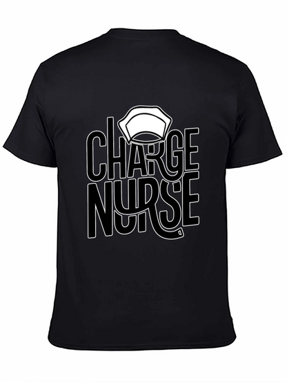 Charge Nurse Graphic T-Shirt - Black Casual Tee