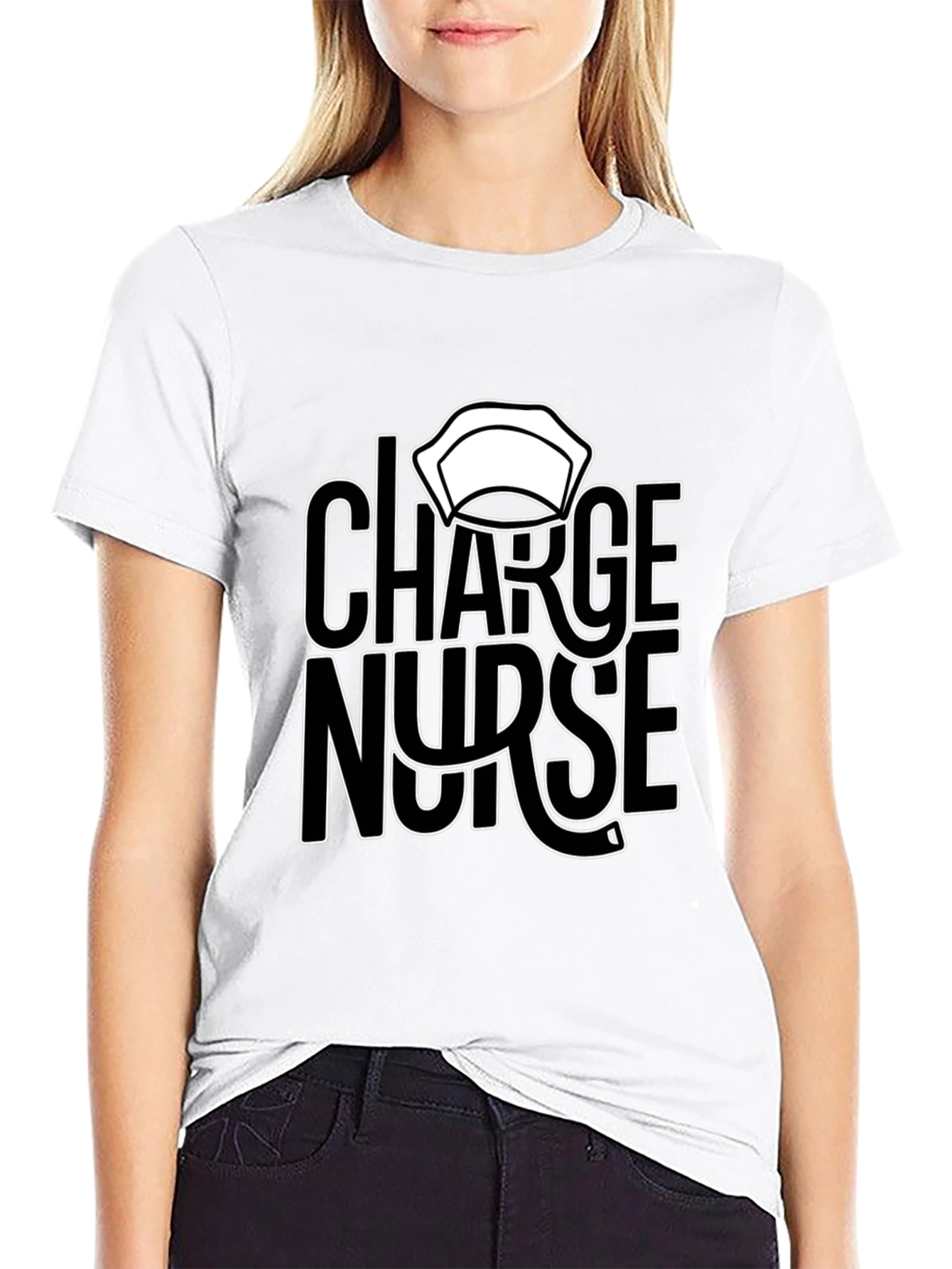 Charge Nurse Graphic T-Shirt - Black Casual Tee