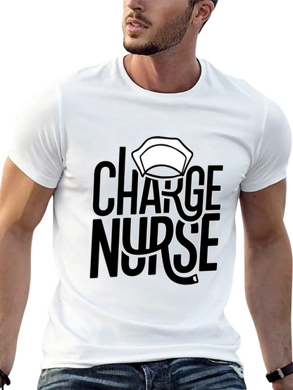 Charge Nurse Graphic T-Shirt - Black Casual Tee