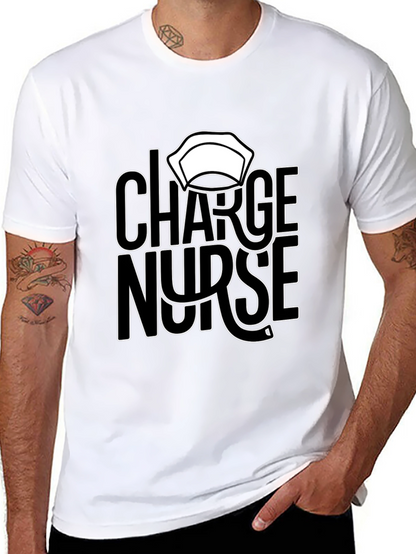 Charge Nurse Graphic T-Shirt - Black Casual Tee