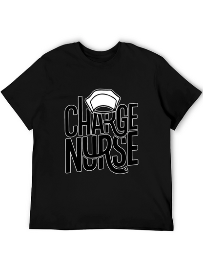 Charge Nurse Graphic T-Shirt - Black Casual Tee