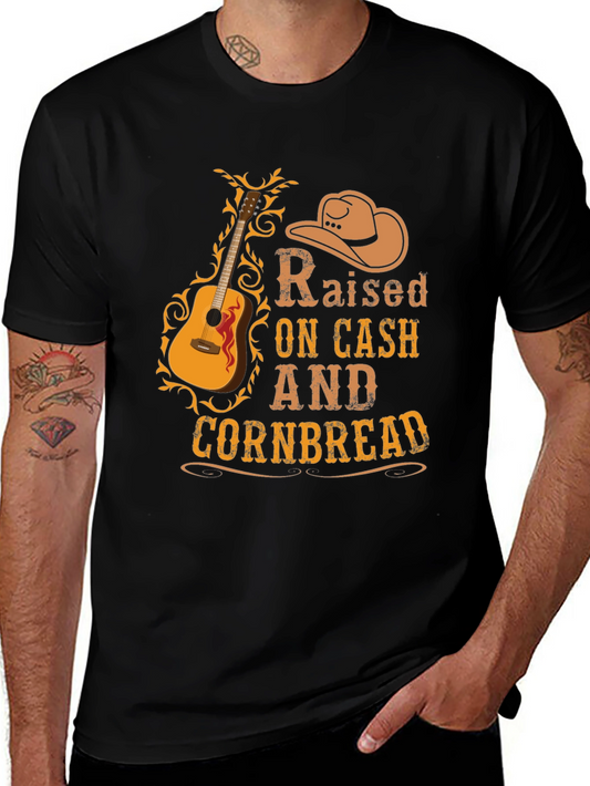 Raised on Cash & Cornbread Black T-Shirt