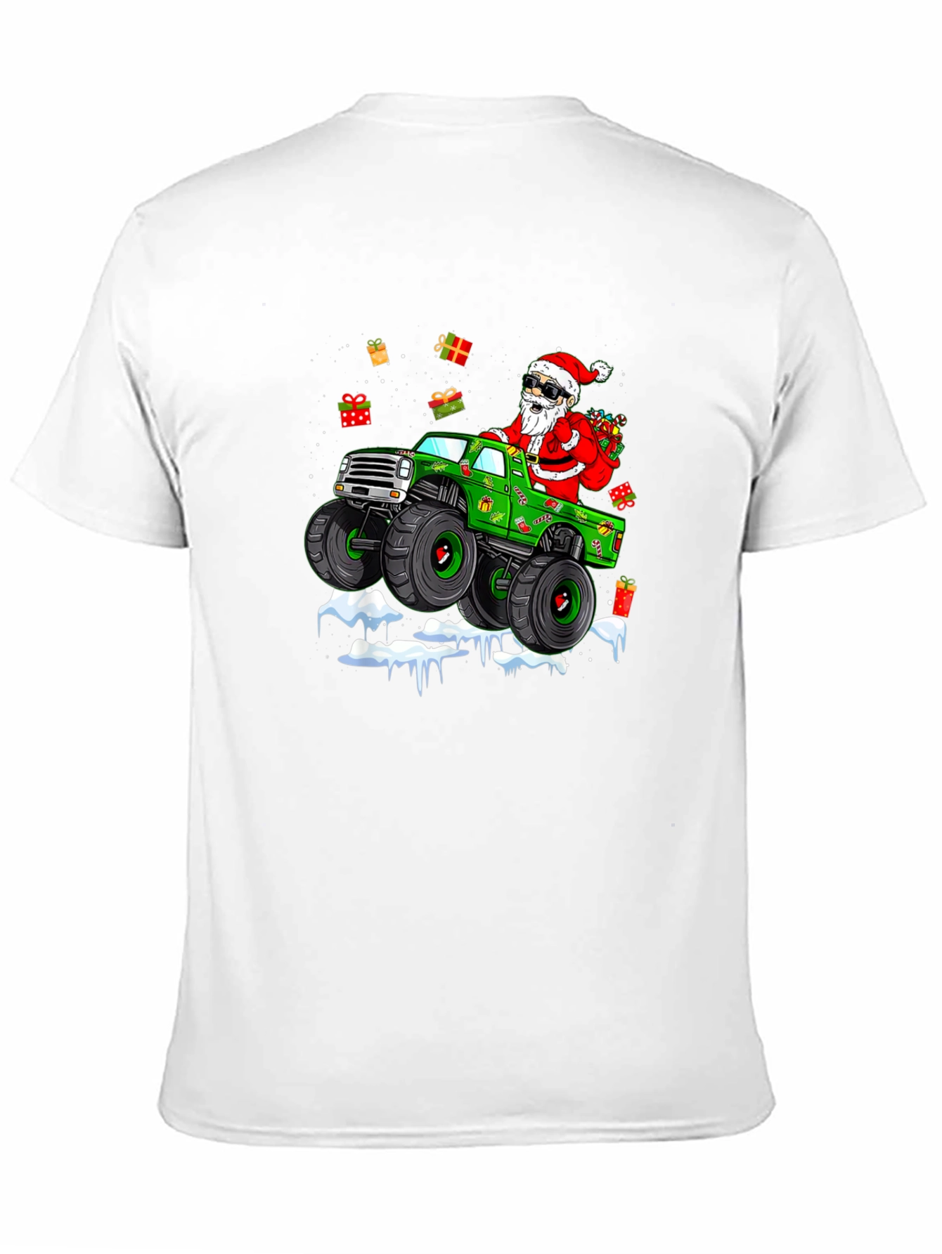 Santa Monster Truck Christmas T-Shirt