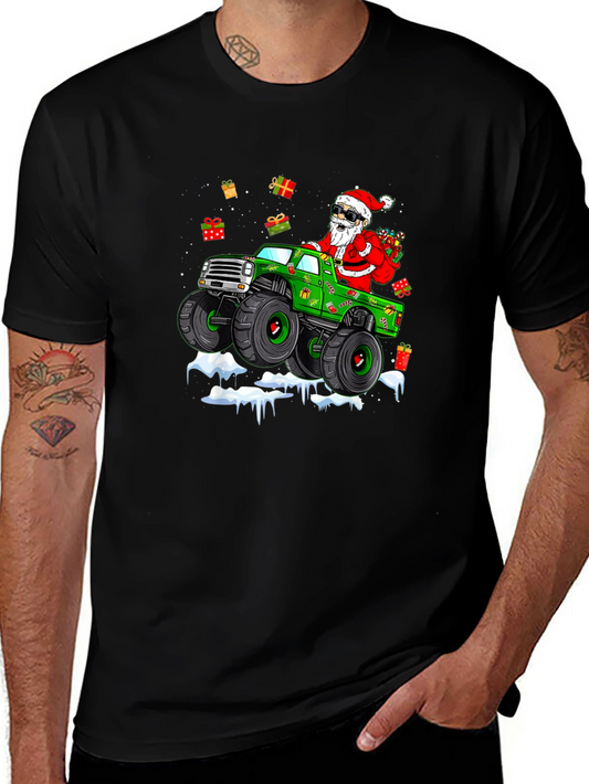 Santa Monster Truck Christmas T-Shirt