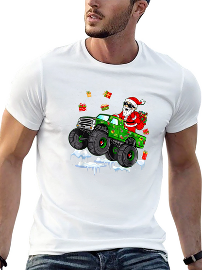 Santa Monster Truck Christmas T-Shirt