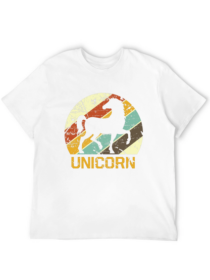 Retro Unicorn Graphic T-Shirt - Black
