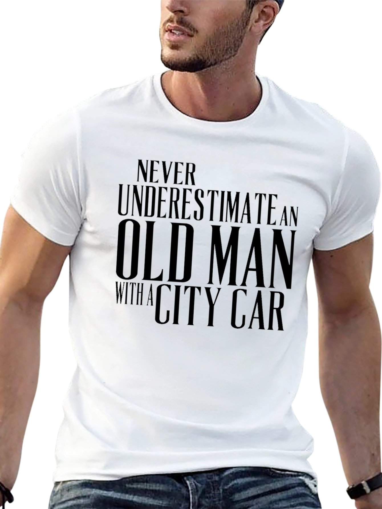 Old Man City Car Graphic Tee - Black