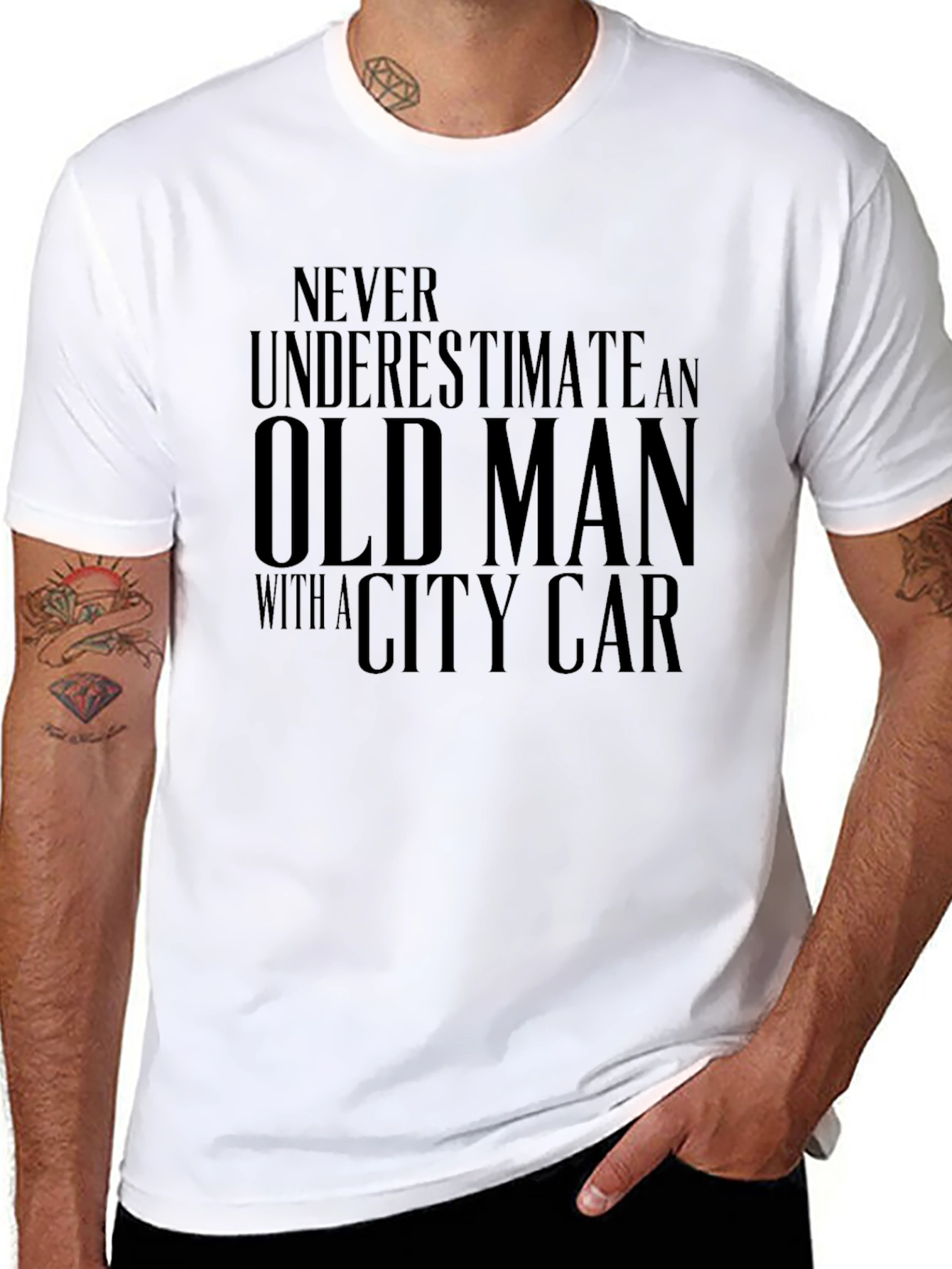 Old Man City Car Graphic Tee - Black