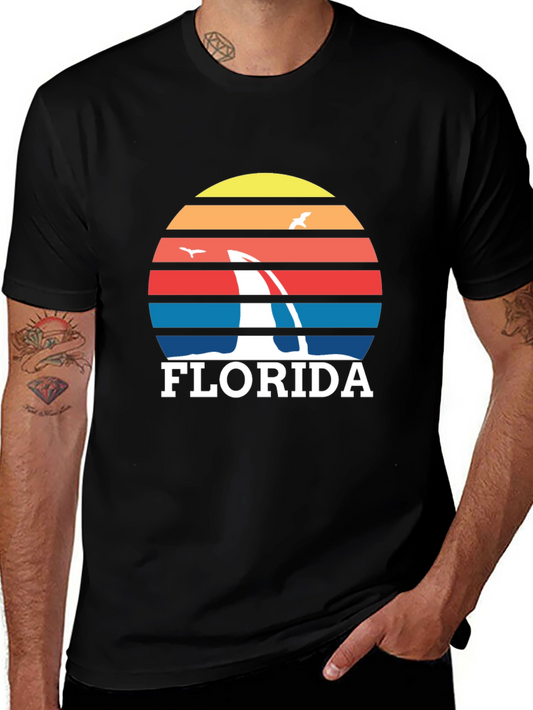Florida Sailboat Sunset Graphic Tee - Black