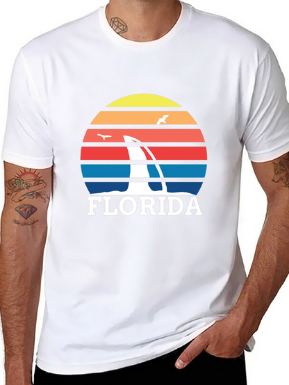 Florida Sailboat Sunset Graphic Tee - Black