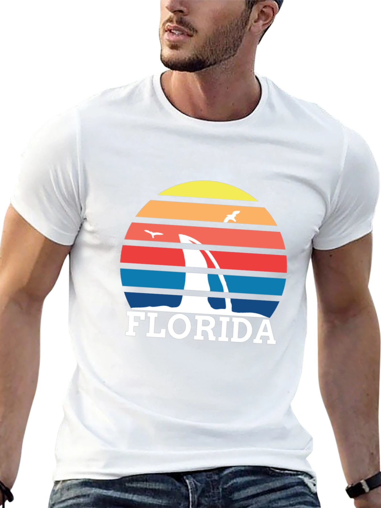 Florida Sailboat Sunset Graphic Tee - Black