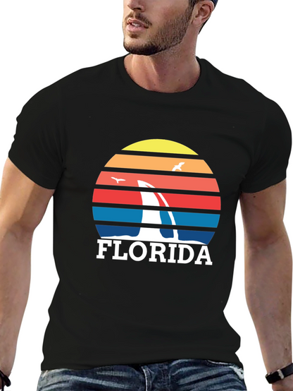 Florida Sailboat Sunset Graphic Tee - Black