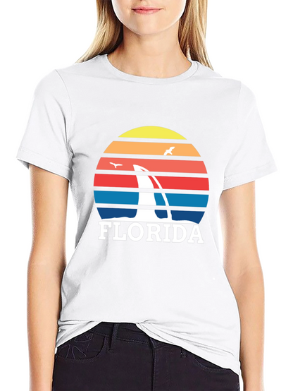 Florida Sailboat Sunset Graphic Tee - Black