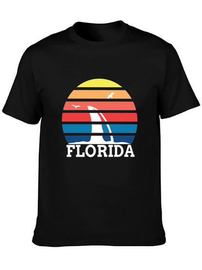 Florida Sailboat Sunset Graphic Tee - Black