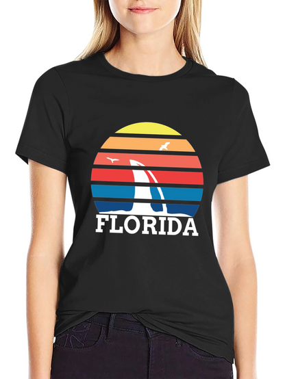 Florida Sailboat Sunset Graphic Tee - Black