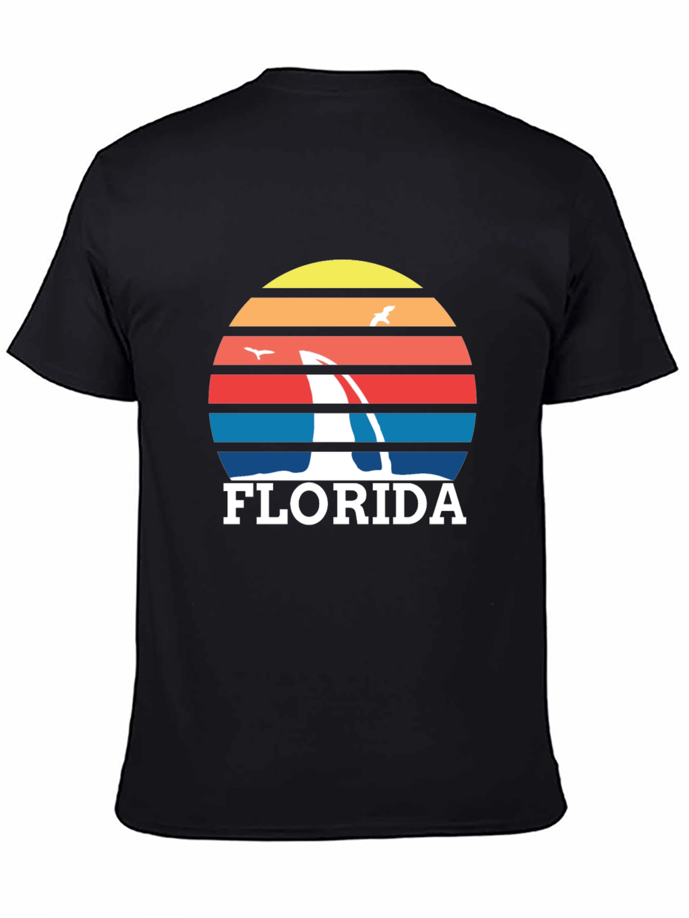 Florida Sailboat Sunset Graphic Tee - Black