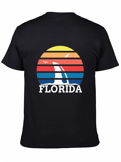Florida Sailboat Sunset Graphic Tee - Black