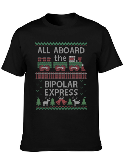 Bipolar Express Ugly Christmas T-Shirt