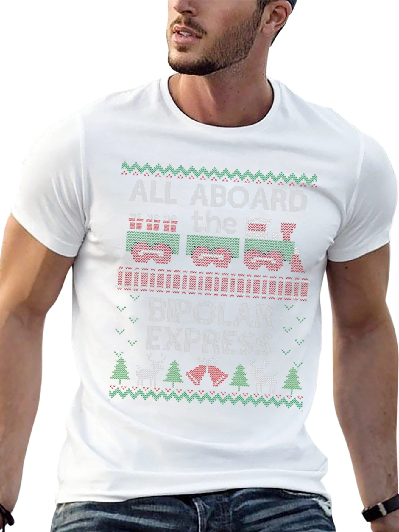 Bipolar Express Ugly Christmas T-Shirt