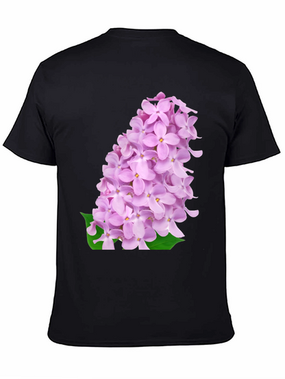 Lilac Blossom Black T-Shirt