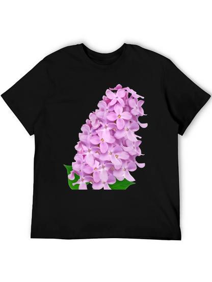 Lilac Blossom Black T-Shirt