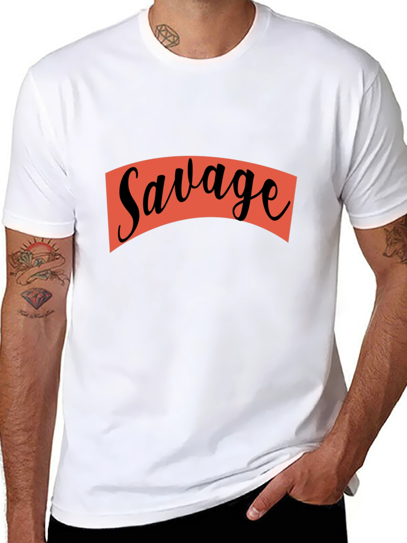 Savage Graphic Print Crew Neck T-Shirt