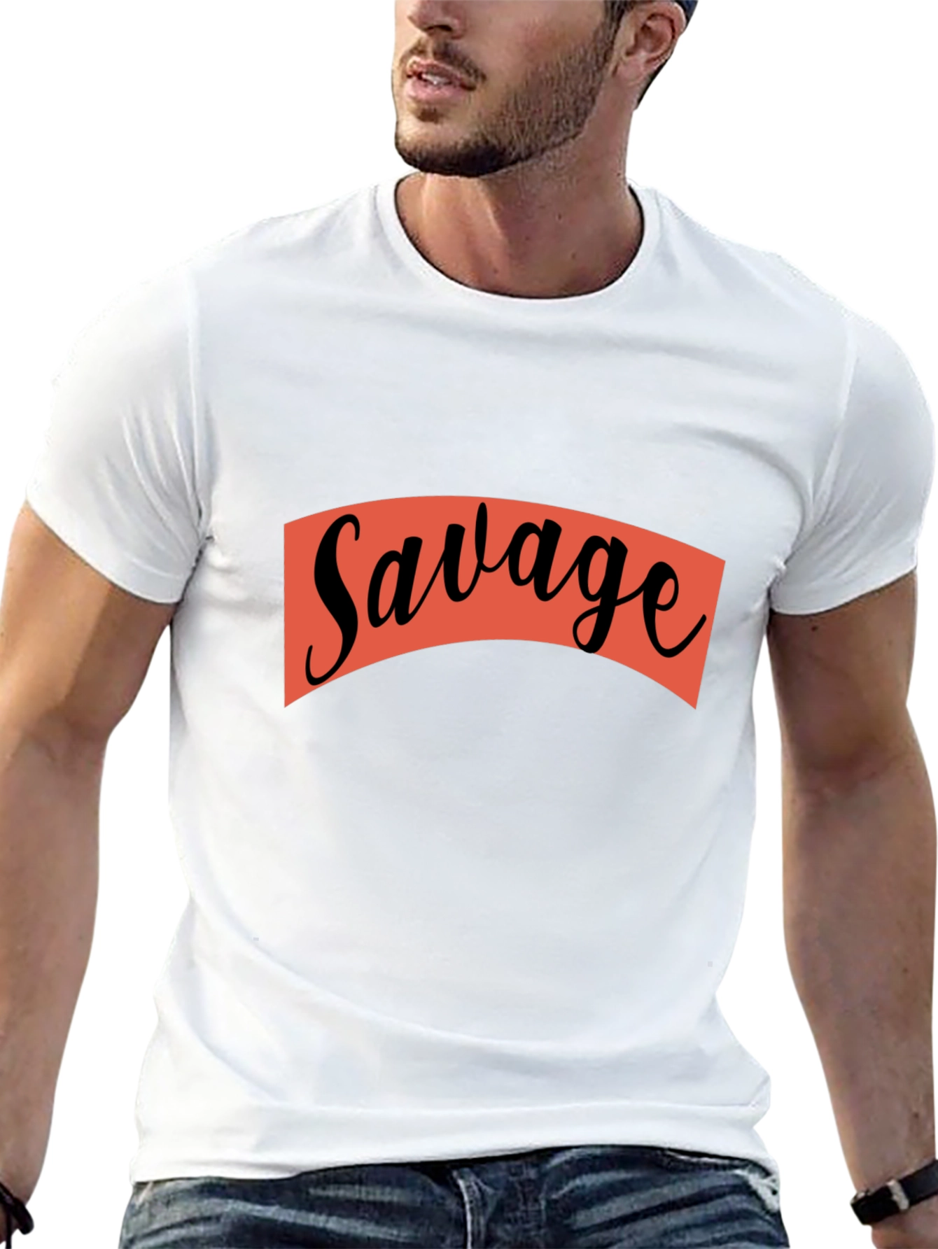 Savage Graphic Print Crew Neck T-Shirt