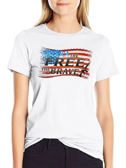 America Free Brave Patriotic T-Shirt