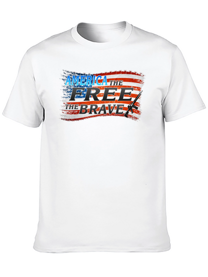 America Free Brave Patriotic T-Shirt