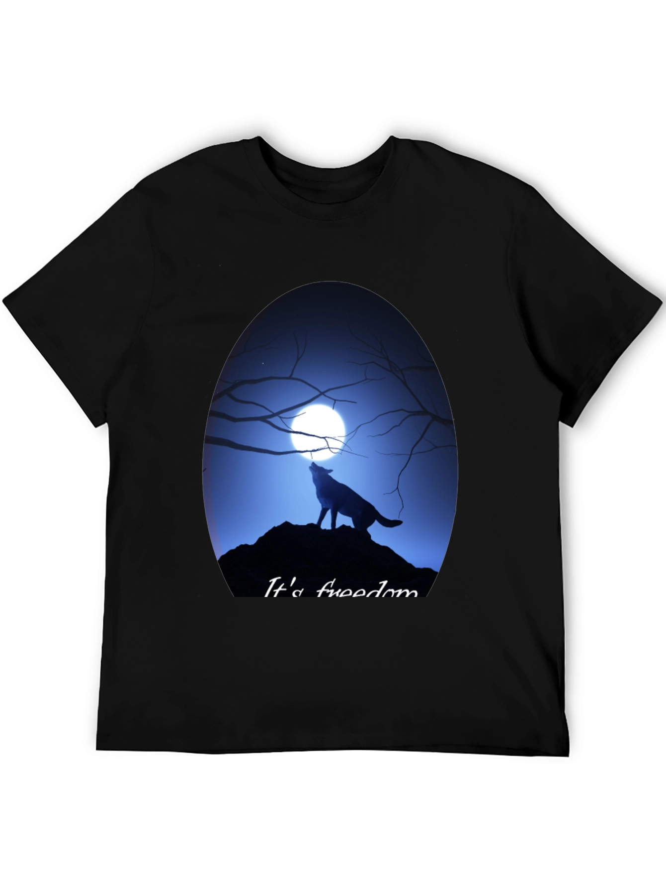 Wolf Howling at Moon Graphic Tee - Freedom Design