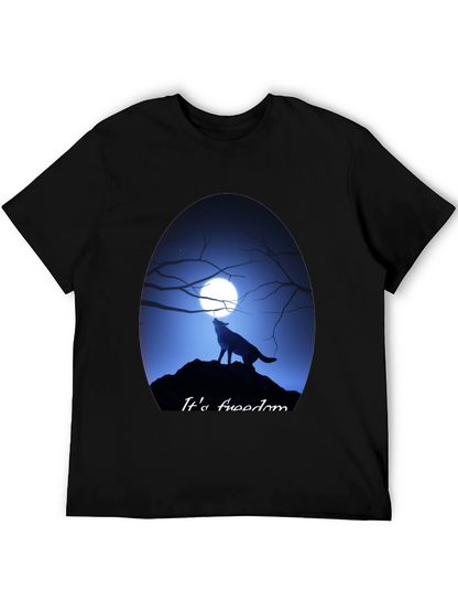 Wolf Howling at Moon Graphic Tee - Freedom Design