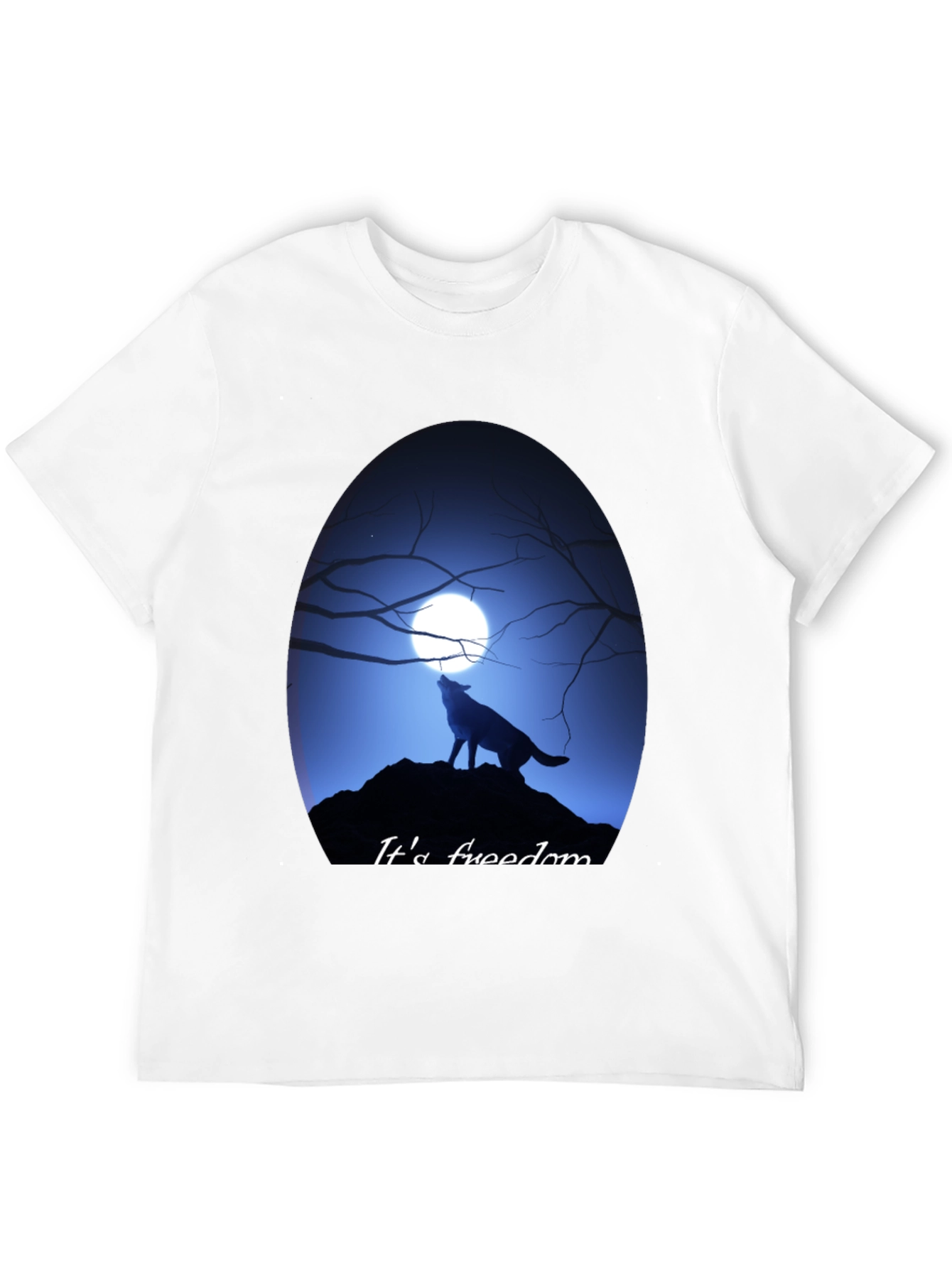Wolf Howling at Moon Graphic Tee - Freedom Design