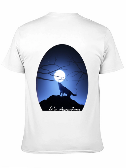 Wolf Howling at Moon Graphic Tee - Freedom Design