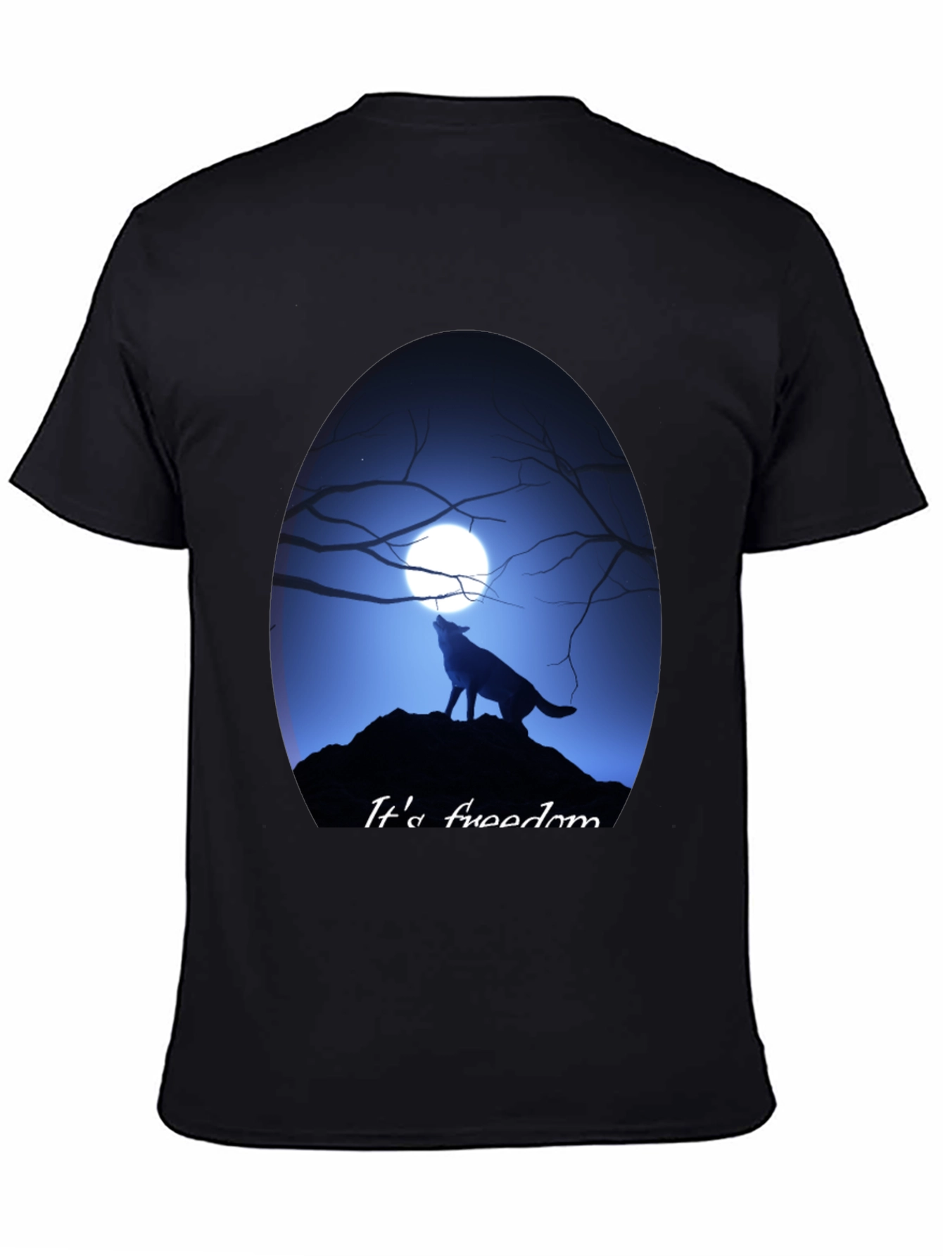 Wolf Howling at Moon Graphic Tee - Freedom Design