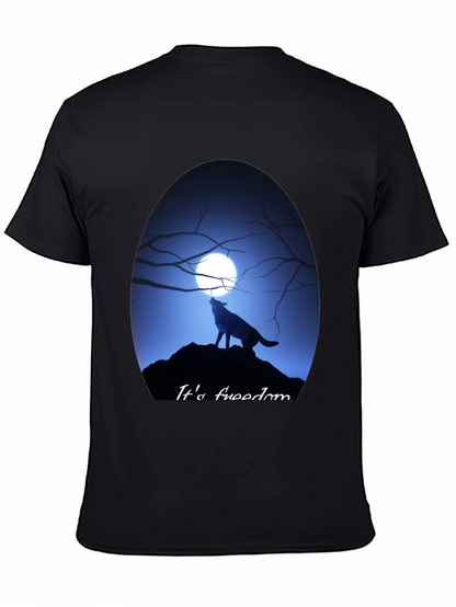 Wolf Howling at Moon Graphic Tee - Freedom Design