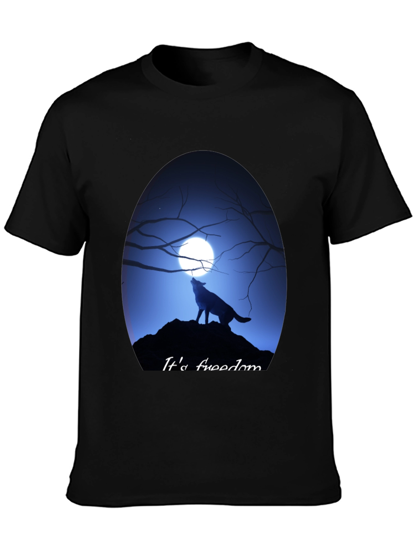Wolf Howling at Moon Graphic Tee - Freedom Design