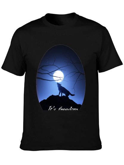 Wolf Howling at Moon Graphic Tee - Freedom Design