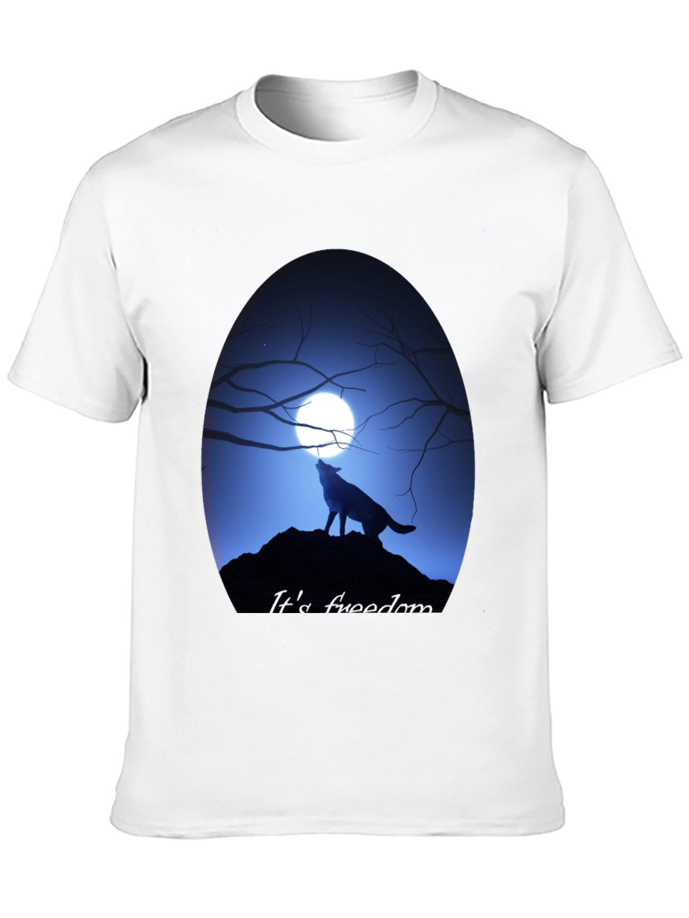 Wolf Howling at Moon Graphic Tee - Freedom Design