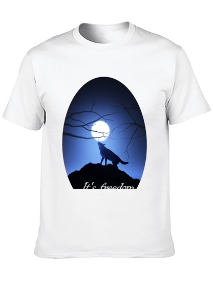 Wolf Howling at Moon Graphic Tee - Freedom Design