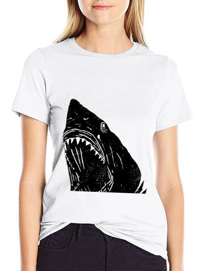 Shark Graphic T-Shirt - Black Cotton Tee
