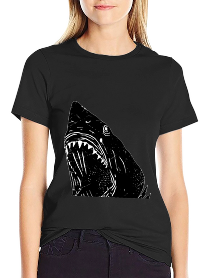 Shark Graphic T-Shirt - Black Cotton Tee