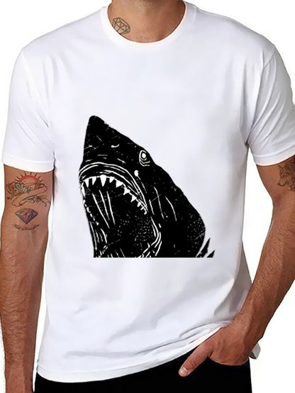 Shark Graphic T-Shirt - Black Cotton Tee